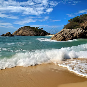 海边的海浪背景图片