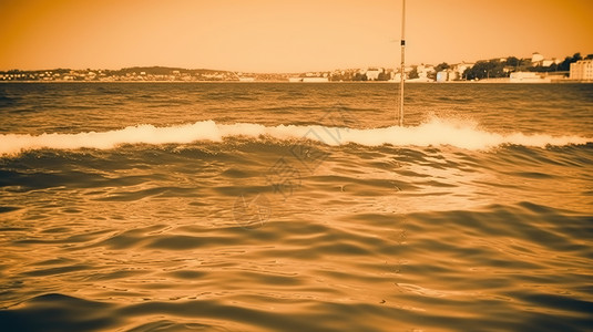 旧照片质感的海浪图片