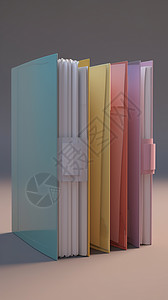 文件封面彩色3D亚克力板文件插画