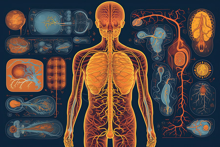 人体神经血管背景背景图片