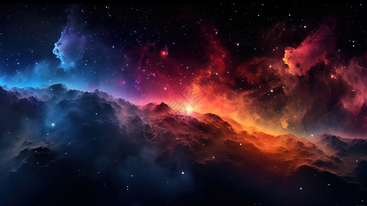 彩色星云彩色空间银河云高清图片