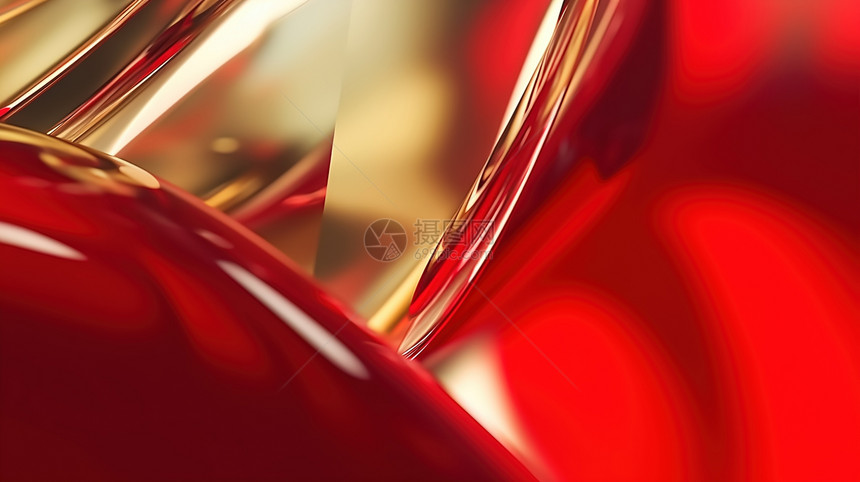 红色和金色背景玻璃图片