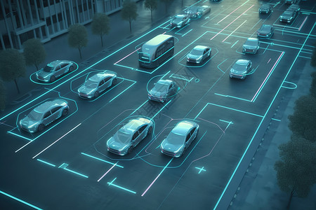 智能驾驶汽车的数据安全数字化交通插画