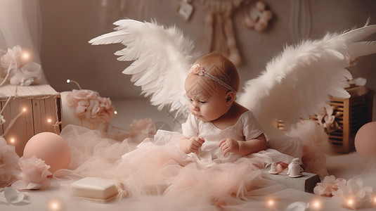 宝贝天使可爱的天使宝宝背景