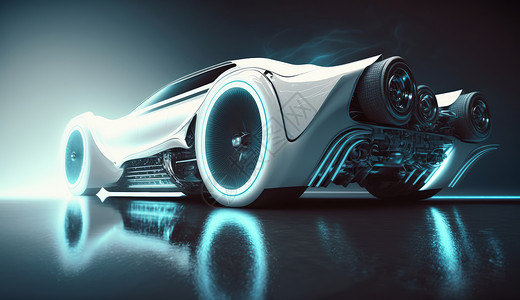 流线型蓝光科幻科技感汽车背景图片