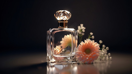 花卉3d3D花卉香水产品模型背景
