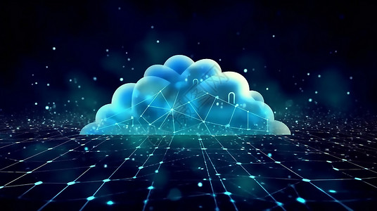 科技蓝色多媒体蓝色的云插画