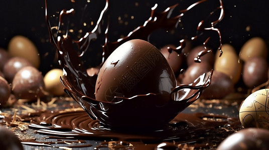 蛋形黑巧克力图片