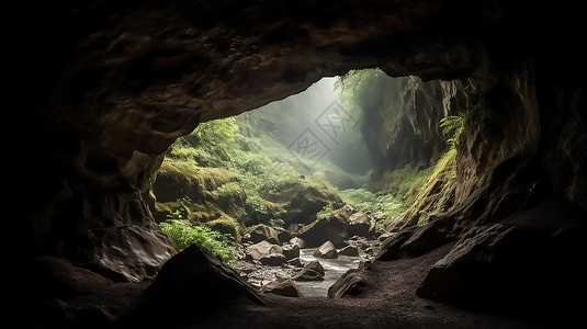 天然的洞穴景观图片