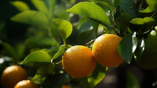 生长在树上的橙子高清图片
