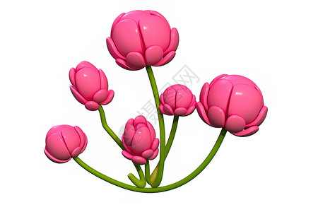 3D粉色花朵背景图片
