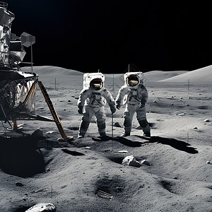 宇航员登月图片