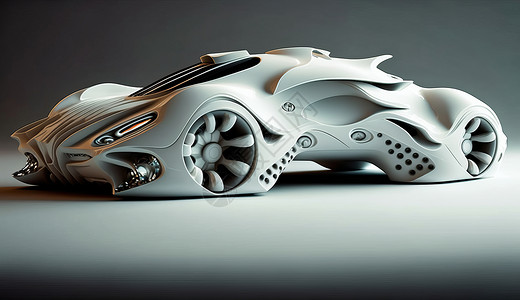 科幻高科技白色汽车背景图片