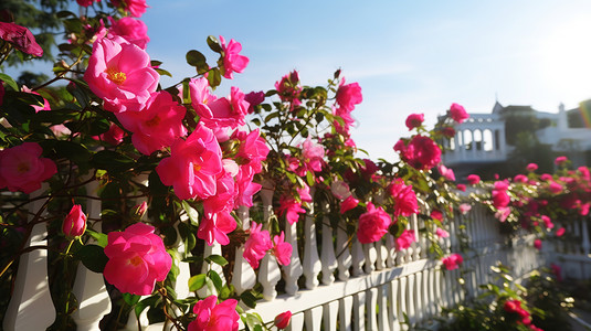 艳丽的玫瑰花园背景图片