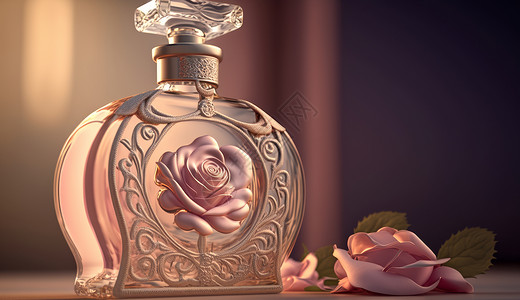 传统欧式风格玫瑰花香水背景图片