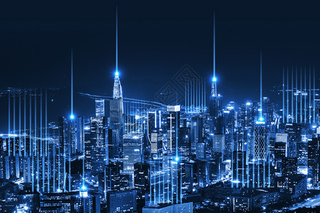 创意大气科技城市夜景背景图片