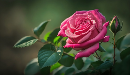 盛开的粉红色玫瑰图片