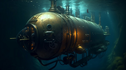 未来海底潜水艇背景图片