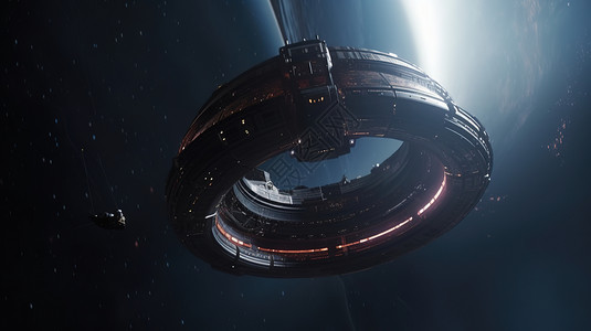 科幻大型太空宇宙飞船背景图片