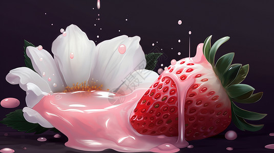 草莓奶昔摆拍食物背景图片