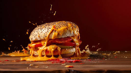 汉堡特写快餐食物图片