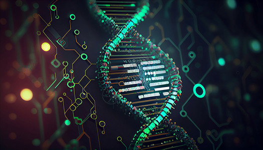 DNA插画技术科技DNA细胞手绘设计图片