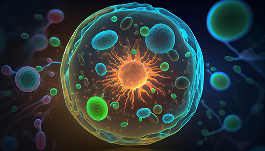 细胞分子医学科技细胞手绘图片