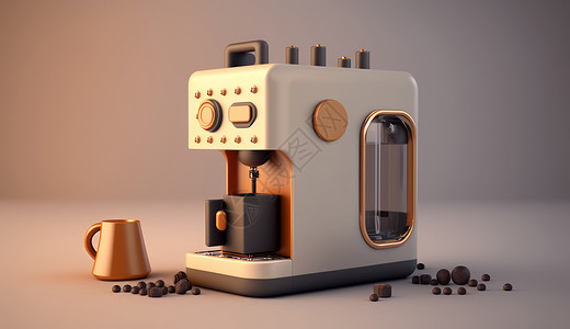 可爱的3d咖啡机图片