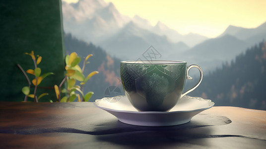 茶城茶杯插画