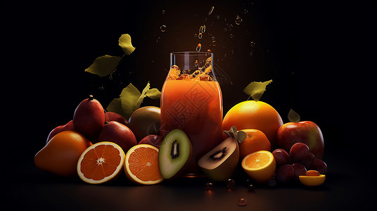 果汁饮料水果背景图片