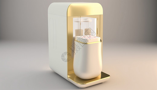 白色家电酸奶机模型插画