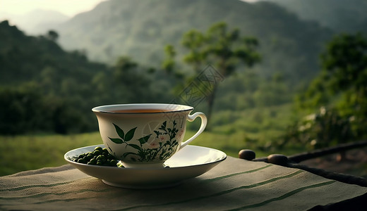 一杯高品质的茶水背景图片