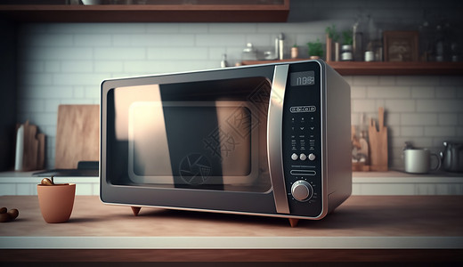电子产品模型现代厨房电器微波炉背景