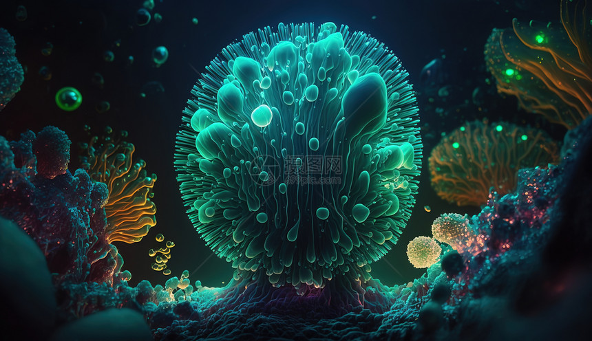 创意浮游微生物艺术场景图片