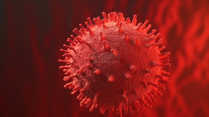 红色细菌病毒图片