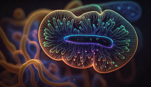 水母照片放大的微生物设计图片