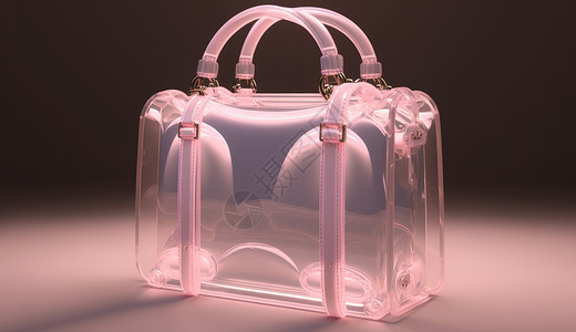 粉色透明女士手提包背景图片