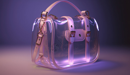 透明包粉色透明的可爱的手提包插画