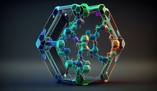 分子结构模型彩色分子结构设计图片