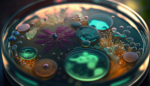 培养皿中的微生物图片