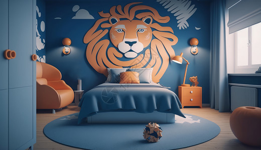 动物主题房间之森林之王背景图片