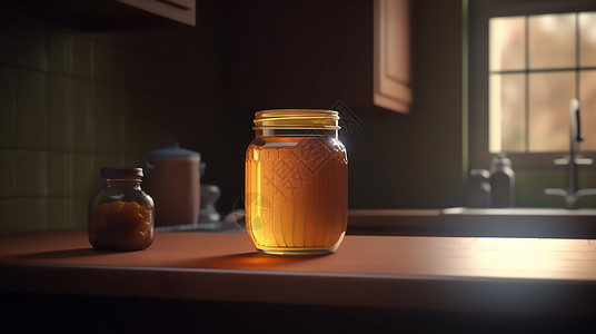玻璃杯里的蜂蜜图片