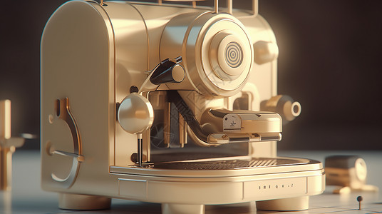 棋盘机器家用咖啡机插画