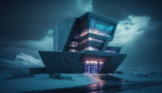 超现实科技感的建筑物高清图片
