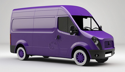 紫色的货运面包车背景图片