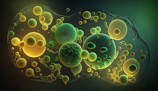 黄绿色细胞微观显示高清图片