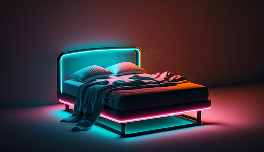 现代时尚感的床背景图片