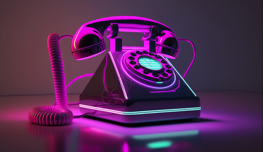 老式ic卡电话复古发光的电话插画