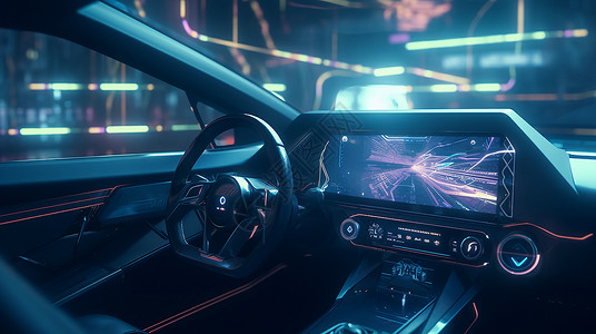 科技未来驾驶舱背景图片