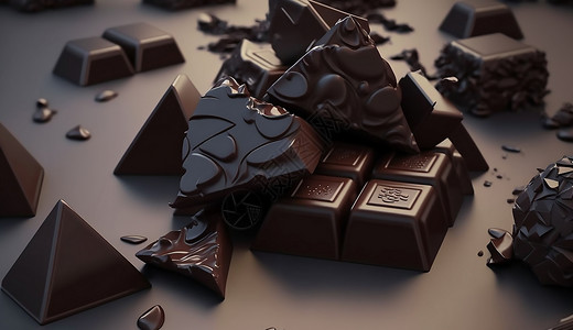 零散的黑巧克力图片